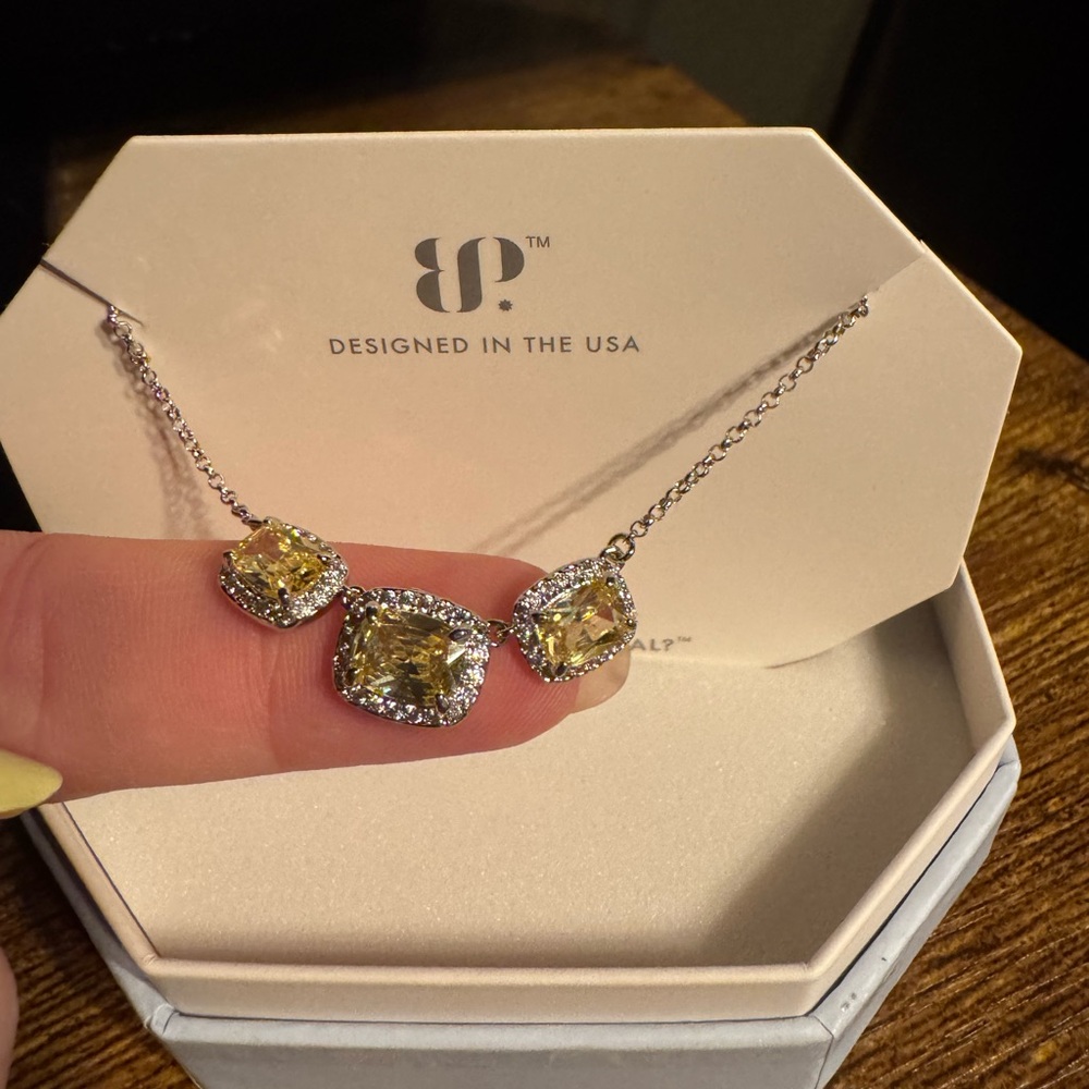 Elegant Silver and Yellow Necklace